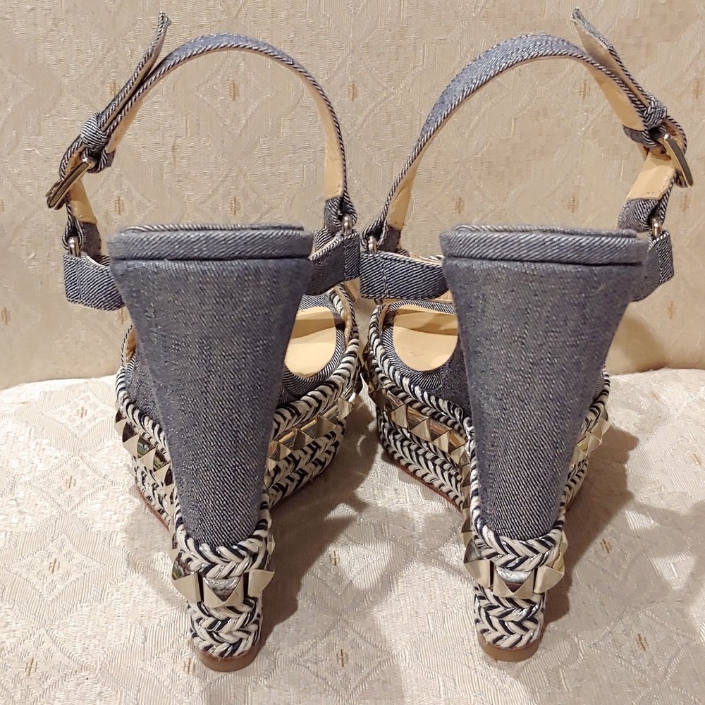 Christian Louboutin cataclou 140mm denim wedges 35 - Picture 4 of 8